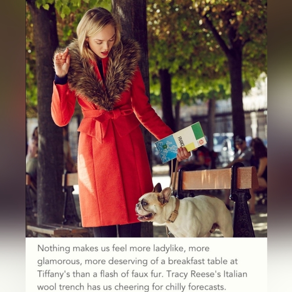 Anthropologie Plenty by Tracy Reece Montaigne coat with faux fur collar - Picture 3 of 16